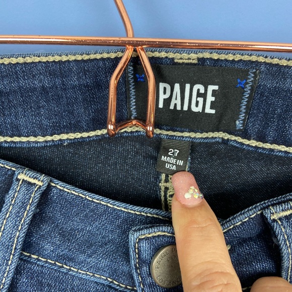PAIGE Hoxton Ankle Skinny Jeans Dark Denim size 27 - Picture 4 of 7